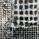 Jodi Reeb>>Miniscape 3>>Encaustic and copper leaf on wood 6 x 6 inches