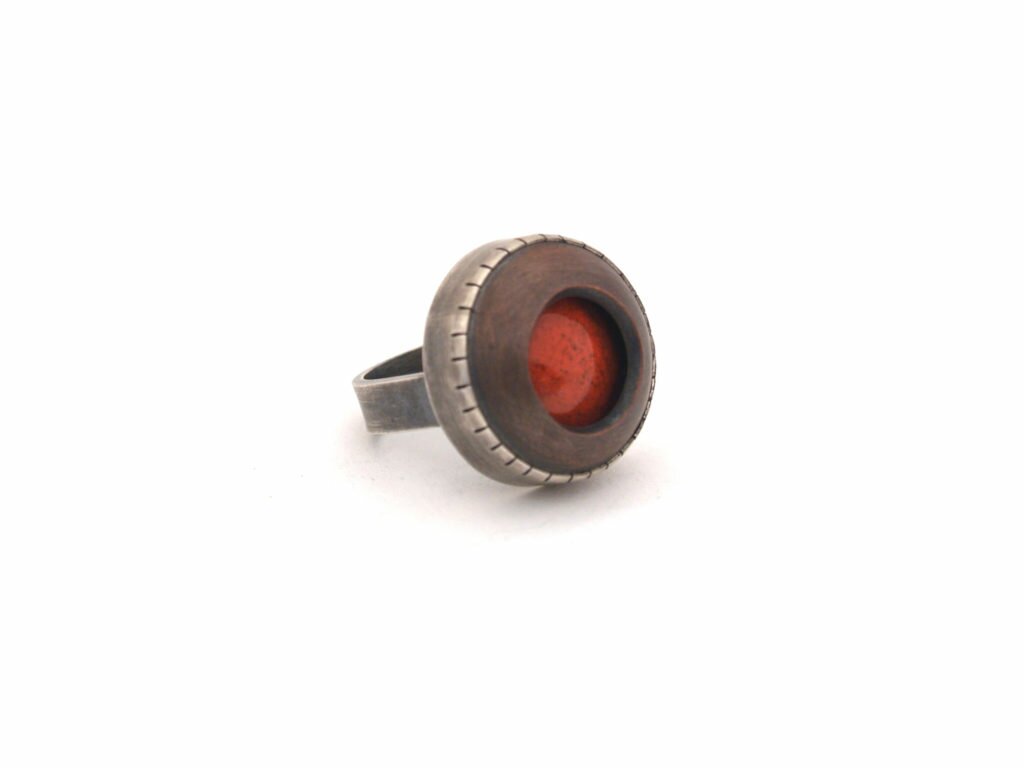 Danny Saathoff>>Ring with Orange Enamel>>